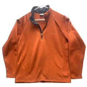 Columbia Sweater Adult Large‎ Rusty Orange 1/4 Zip Mock Neck Fleece Outdoor Mens